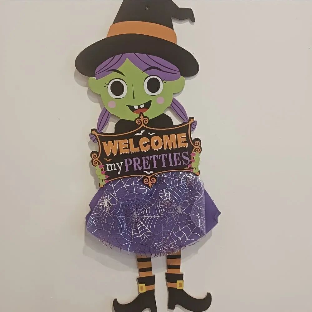 3 for 26 - Witch Themed Halloween Wall Hanging Sign Welcome My Pretties Decoe